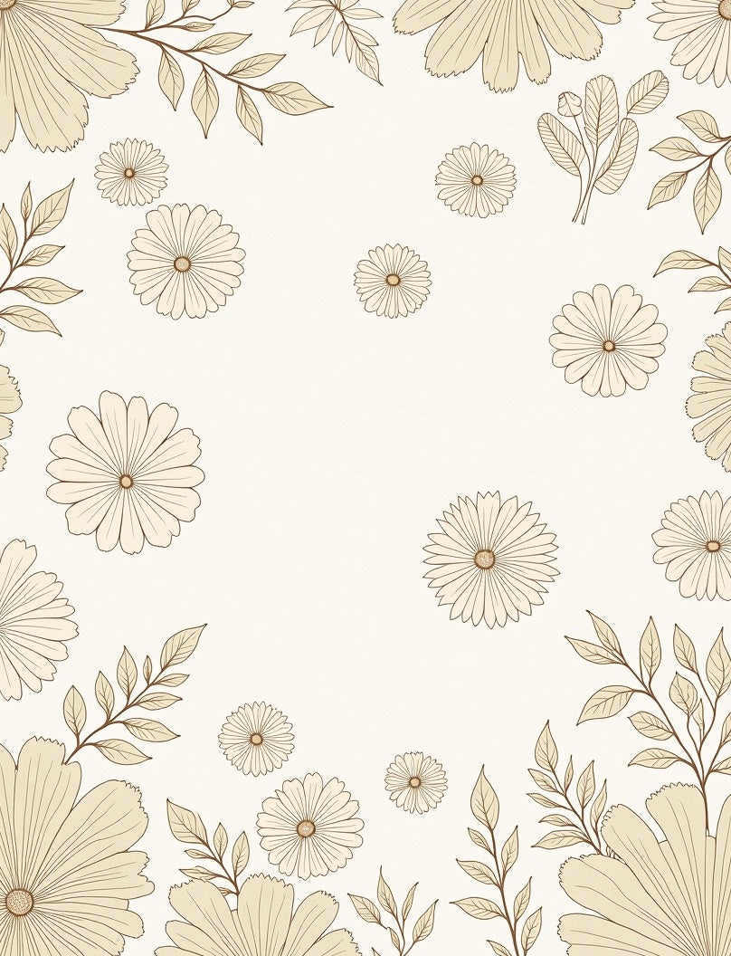Cream Daisy Border Botanical Accent Rug