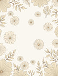 Cream Daisy Border Botanical Accent Rug