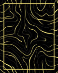 Black Gold Swirling Contour Rug