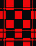 Lumberjack Crimson and Black Checkered Textile Rug