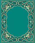 Ornate Teal and Cream Floral Arch Rug