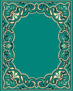 Ornate Teal and Cream Floral Arch Rug