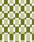 Olive Green Tan Interlocking Squares Rug