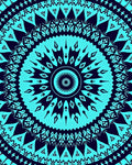 Bold Teal Mandala Rays Rug