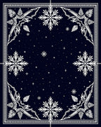 Deep Blue Snowflake Winter Night Rug