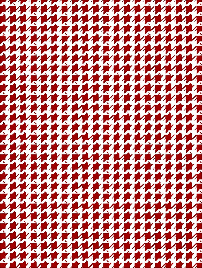 Classic Houndstooth Red White Rug