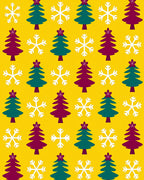 Deep Teal Plum Tree Snowflakes Rug