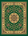Antique Emerald Gold Floral Medallion Rug
