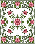 Vintage Rose Garden Border Rug