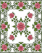 Vintage Rose Garden Border Rug