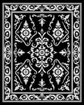 Classic Black White Floral Scroll Rug