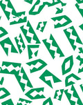 Green Jagged Geometric Collage Rug
