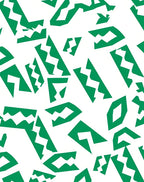 Green Jagged Geometric Collage Rug