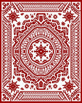 Vibrant Crimson Mandala Statement Rug