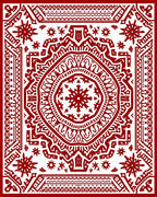 Vibrant Crimson Mandala Statement Rug