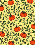 Orange Pumpkin Vine Swirls Rug