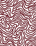 Dark Red Wavy Maze Lines Rug