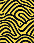 Bold Yellow Black Organic Waves Rug