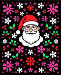 Santa Claus Snowflakes Holly Christmas Fun Rug