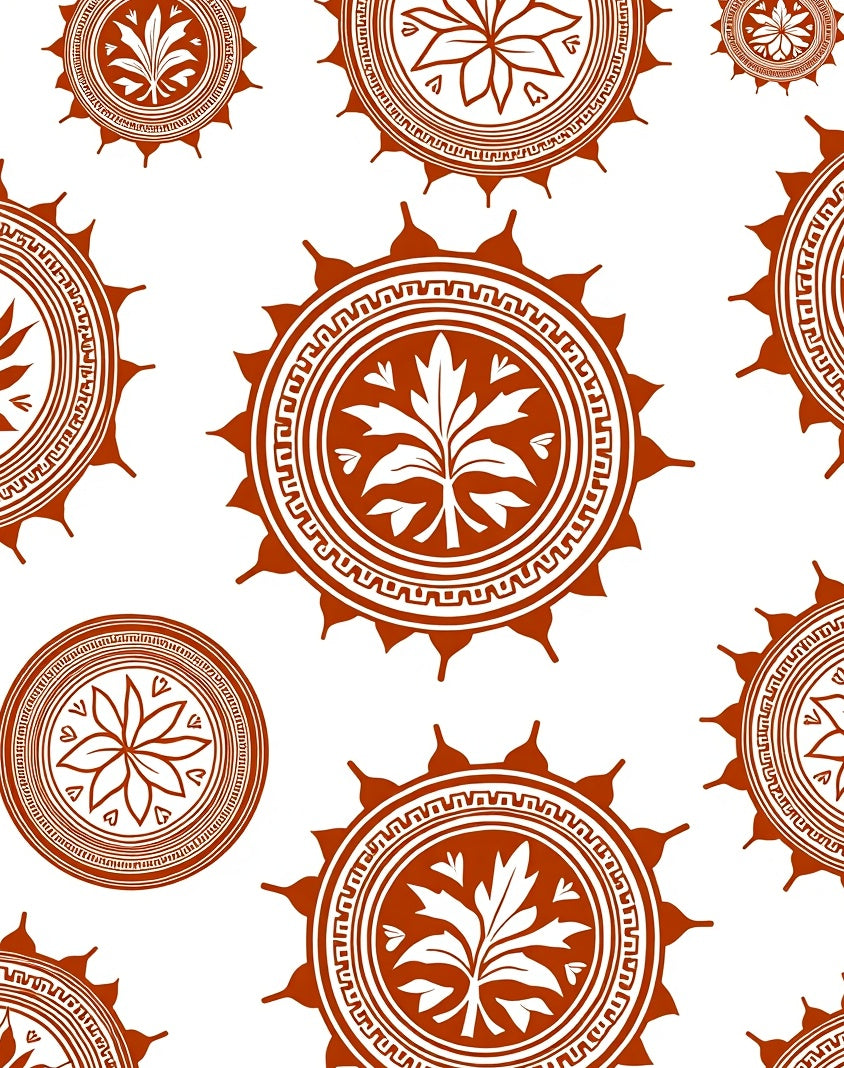 Terra Cotta Mandala Sunburst Rug