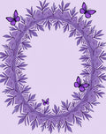 Purple Butterfly Leaf Mandala Rug