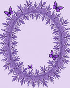 Purple Butterfly Leaf Mandala Rug