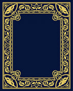 Elegant Gold Floral Border IndigoRug Rug