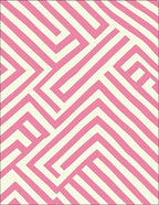 Soft Pink Geometric Maze Rug