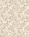 Brown Leafy Swirls Contemporary Art Rug