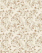 Brown Leafy Swirls Contemporary Art Rug
