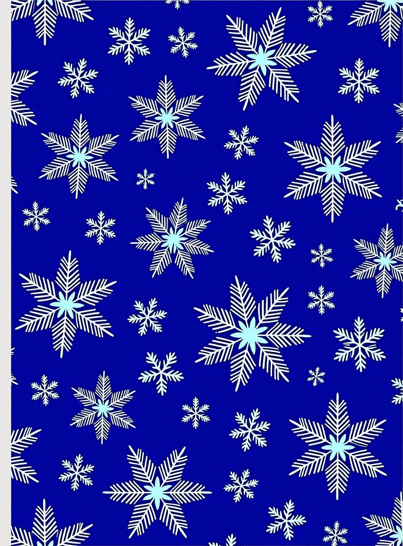 Blue Winter Snowflakes Falling Accent Rug