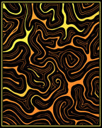 Lava Flow Abstract Swirl Rug
