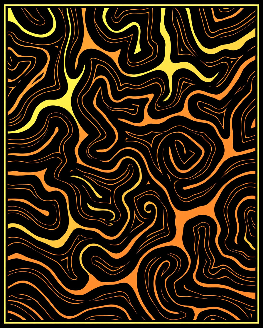 Lava Flow Abstract Swirl Rug