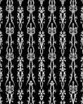 Black White Ornate Regal Vertical Stripes Rug