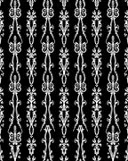 Black White Ornate Regal Vertical Stripes Rug