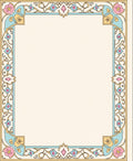 Pastel Floral Vines Scroll Frame Rug
