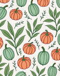 Autumn Pumpkin Leaves Swirl Rug
