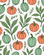 Autumn Pumpkin Leaves Swirl Rug