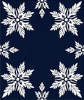Chic Navy White Snowflake Frame Rug
