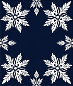 Chic Navy White Snowflake Frame Rug