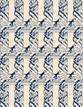 Navy Cream Abstract Column Repeat Rug