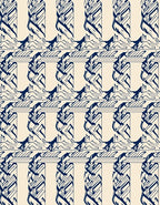 Navy Cream Abstract Column Repeat Rug