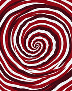Crimson White Swirling Vortex Rug