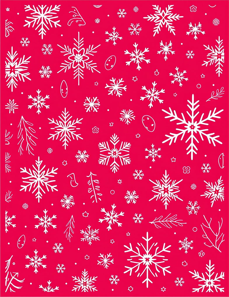 Red Snowflake Snowfall Winter Wonder Rug