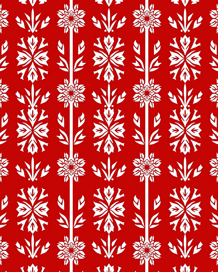 Crimson White Floral Stairway Rug