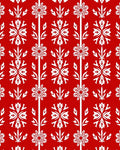 Crimson White Floral Stairway Rug