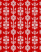 Crimson White Floral Stairway Rug
