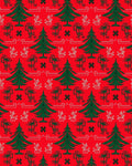 Vintage Red Green Christmas Tree Collage Rug