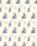 Winter Forest Evergreen Snowflakes Rug