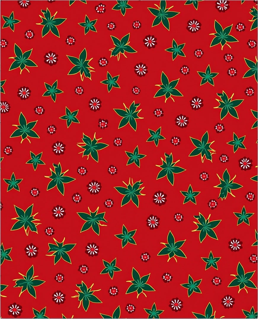 Crimson Scattered Starburst Floral Rug